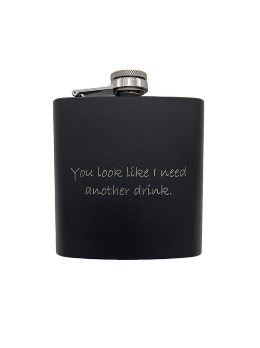 Engraved Metal Flask 6 oz