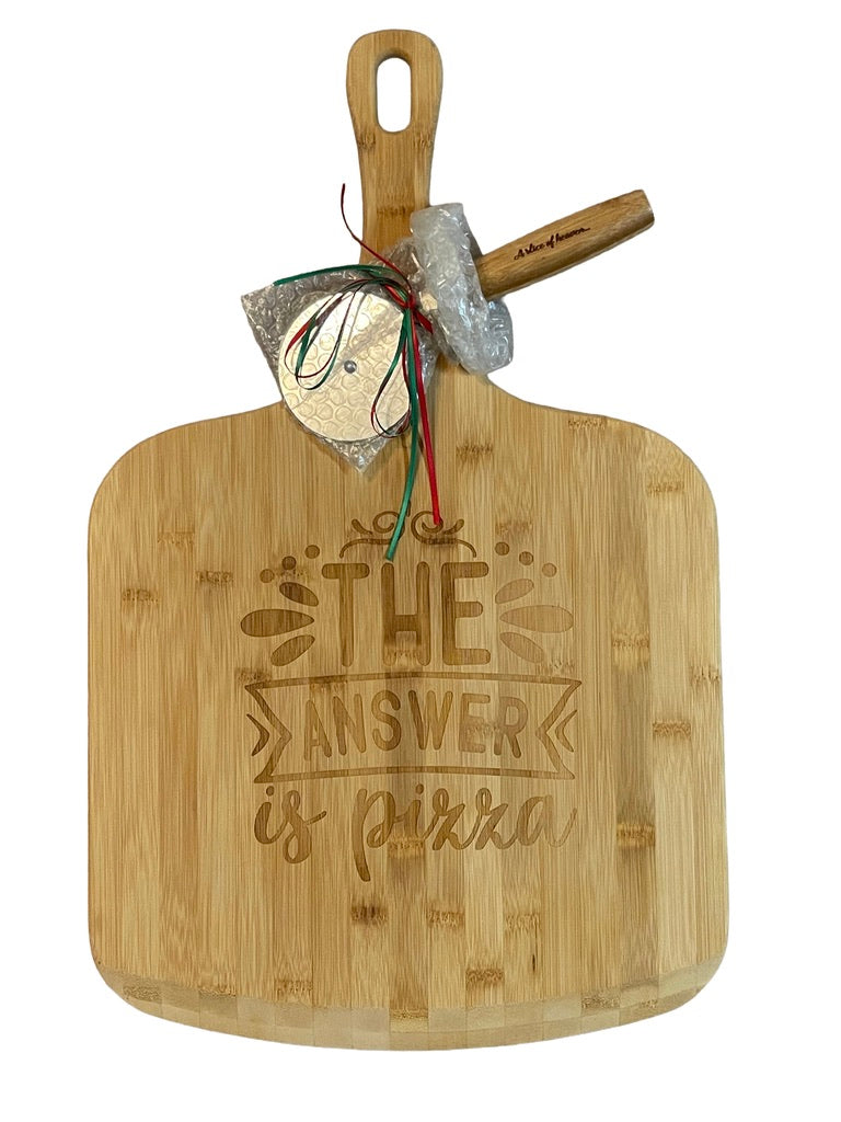 Pizza Board & Cutter Set