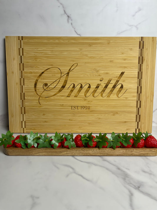 Personalized Cutting Board w/ Butcher Block Inlay