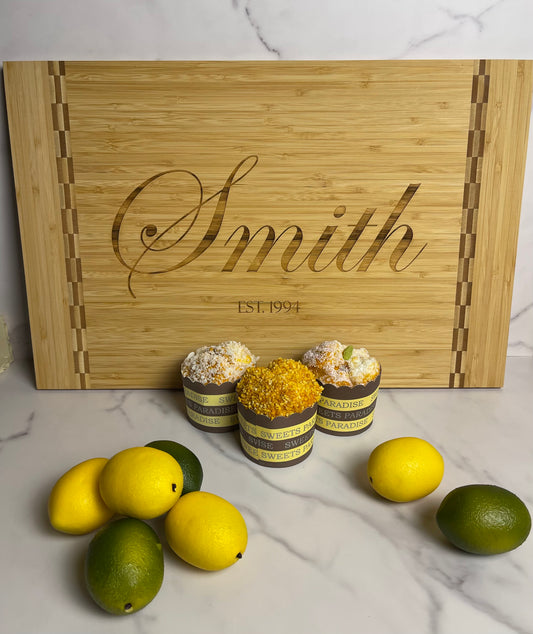 Personalized Cutting Board w/ Butcher Block Inlay