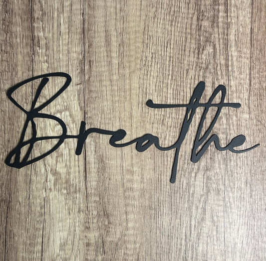 Metal Word Wall Art: Breathe