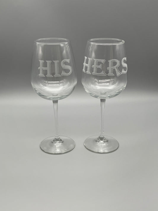 Wine Glass Set/2 His & Hers