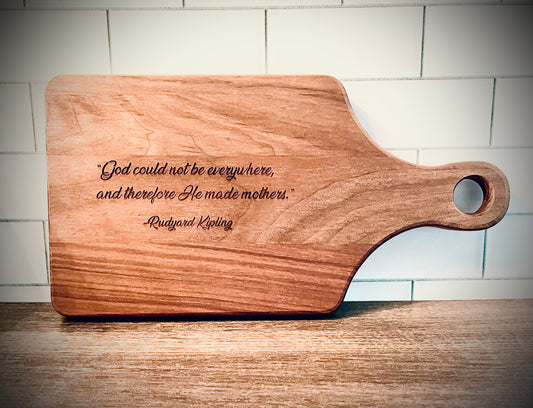 Mother's Day Walnut Cutting Board with Handle