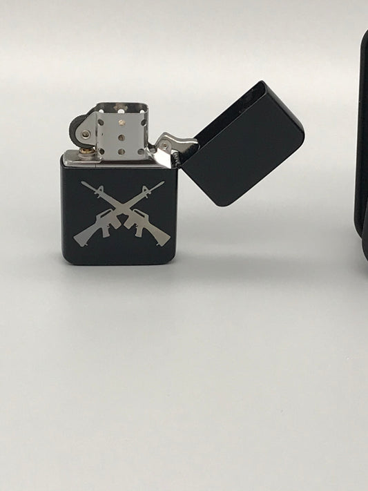 Etched Refillable Lighter and Case