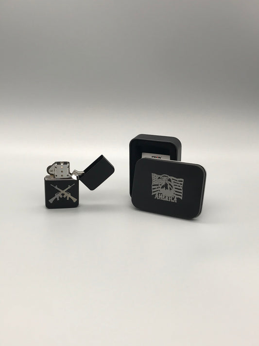 Etched Refillable Lighter and Case